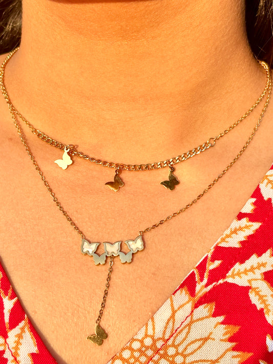 Butterfly Whisper Layers Necklace