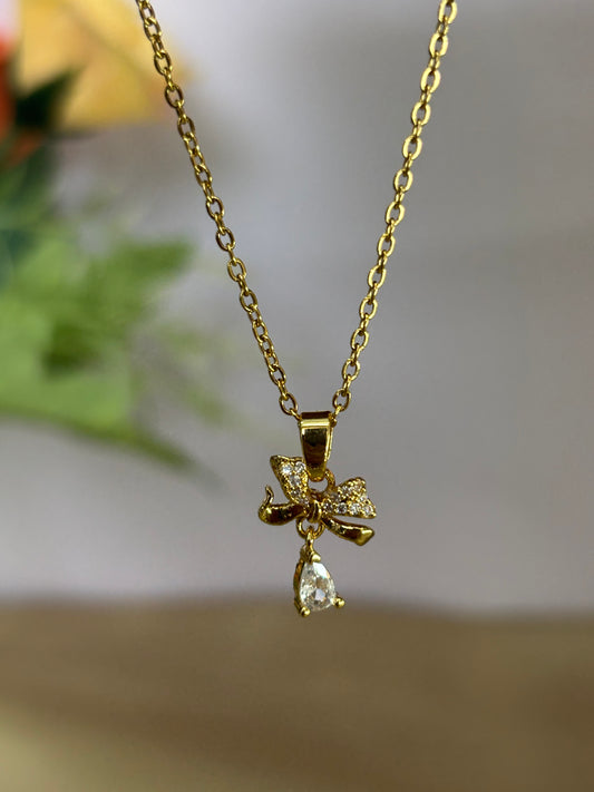 Sparkle Bow Necklace