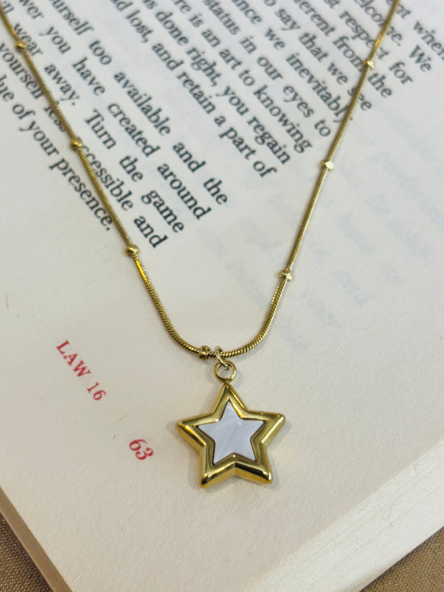 Twinkle Star White Enamel Pendant Necklace