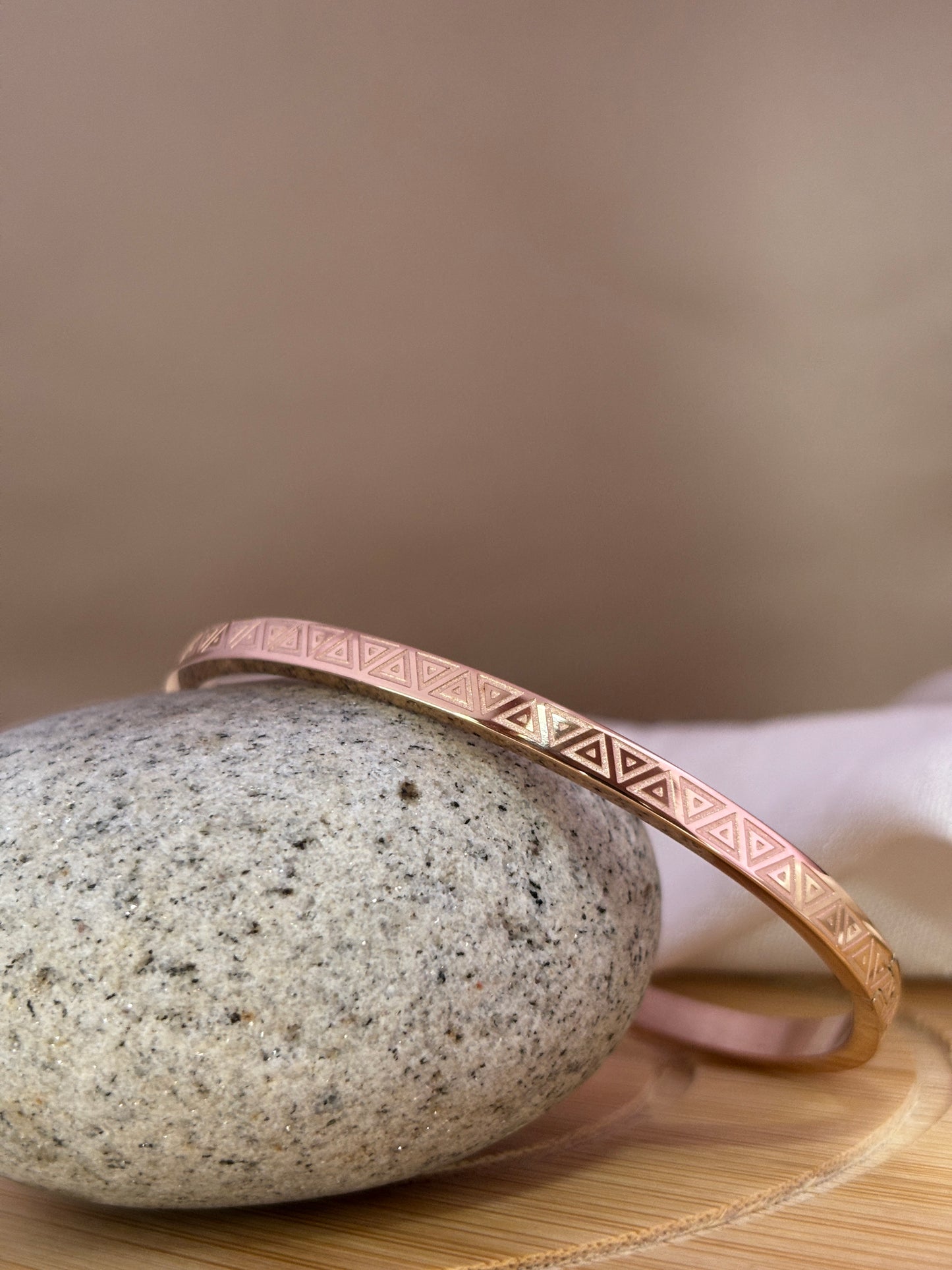 GeoGlint Triangle Rose-Gold Bracelet