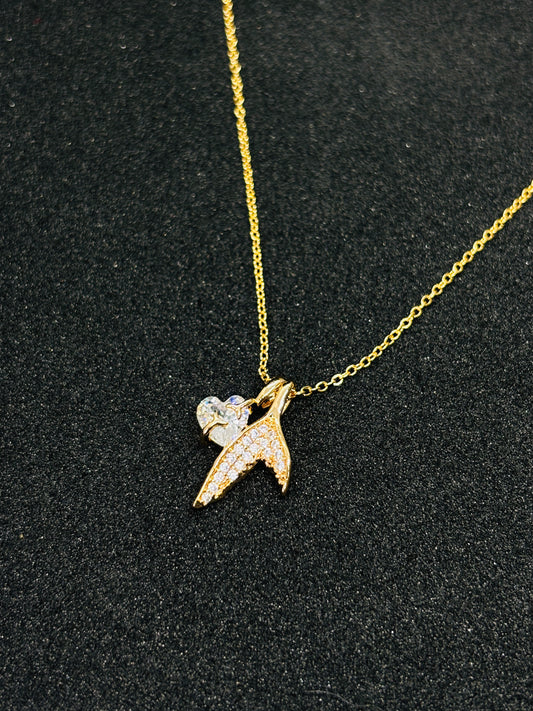 Eternal Wings & Heart Necklace