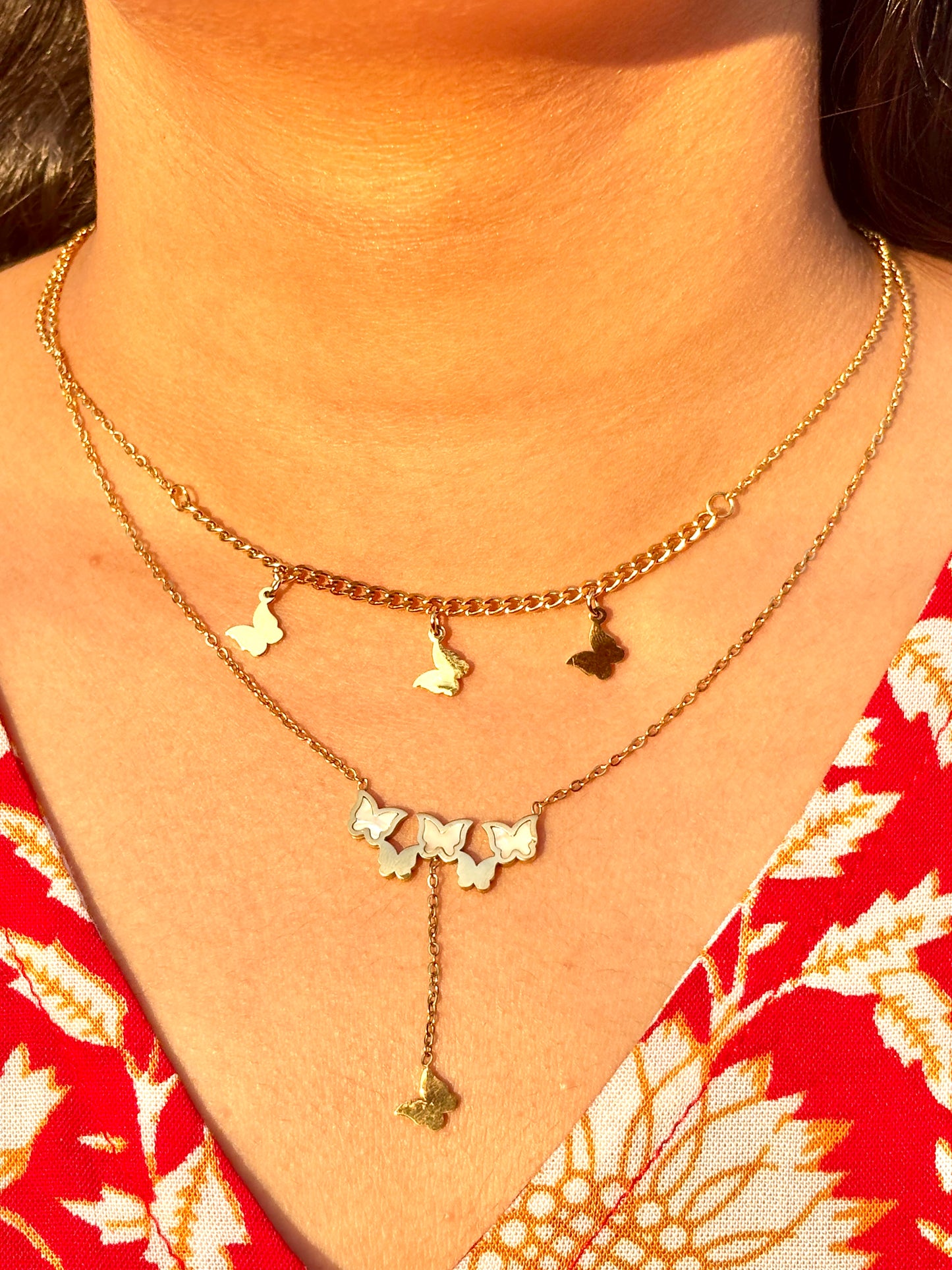 Butterfly Whisper Layers Necklace