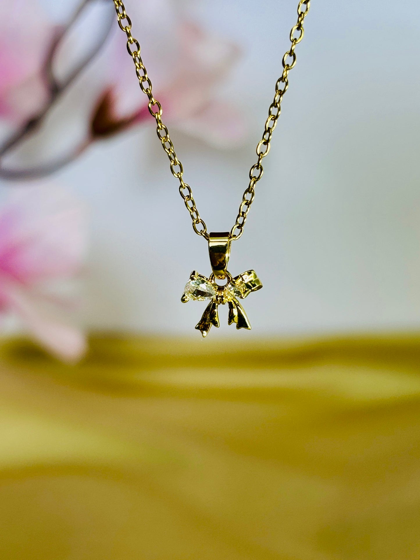 Mini Charm Bow Necklace