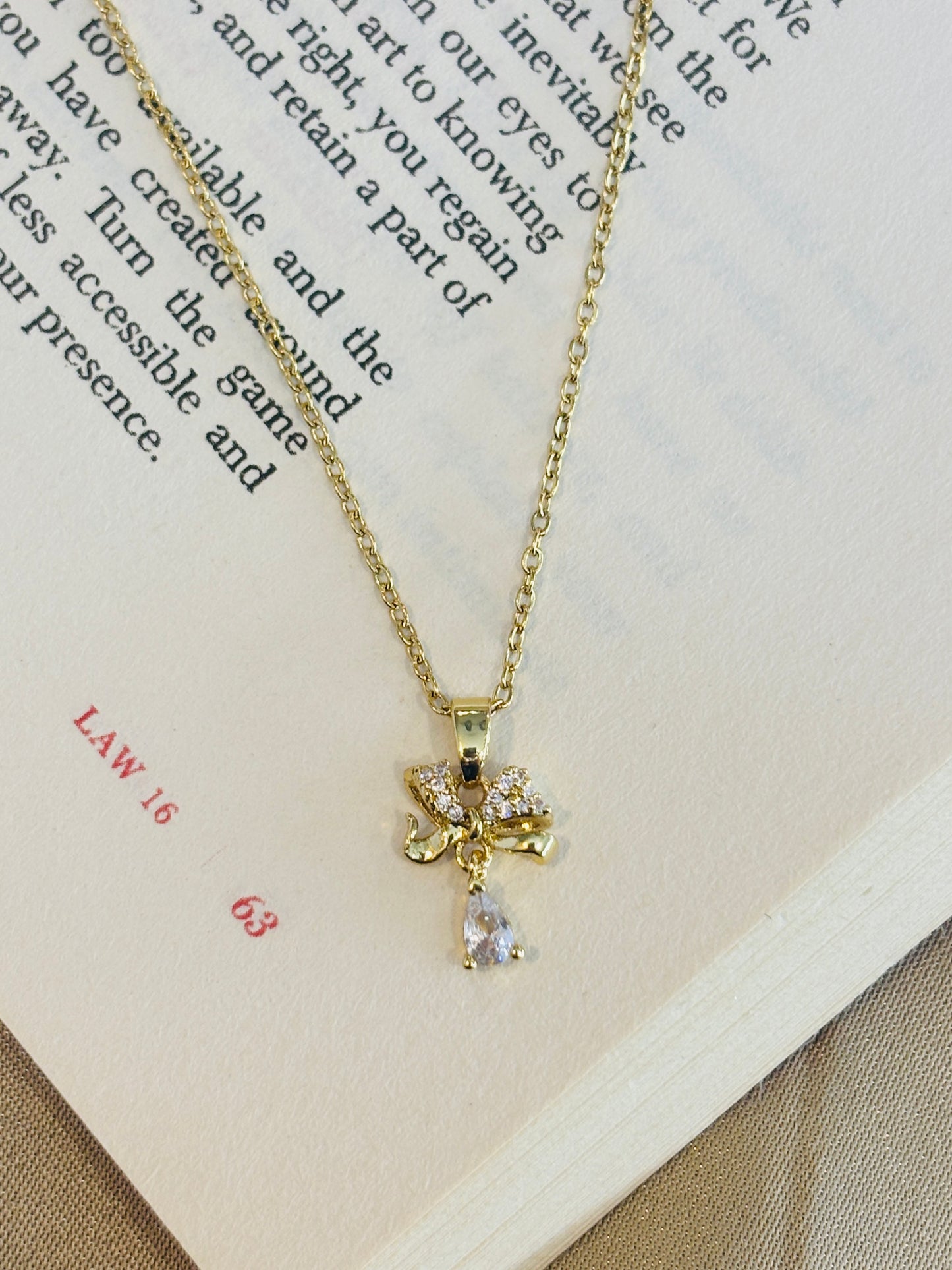 Sparkle Bow Necklace