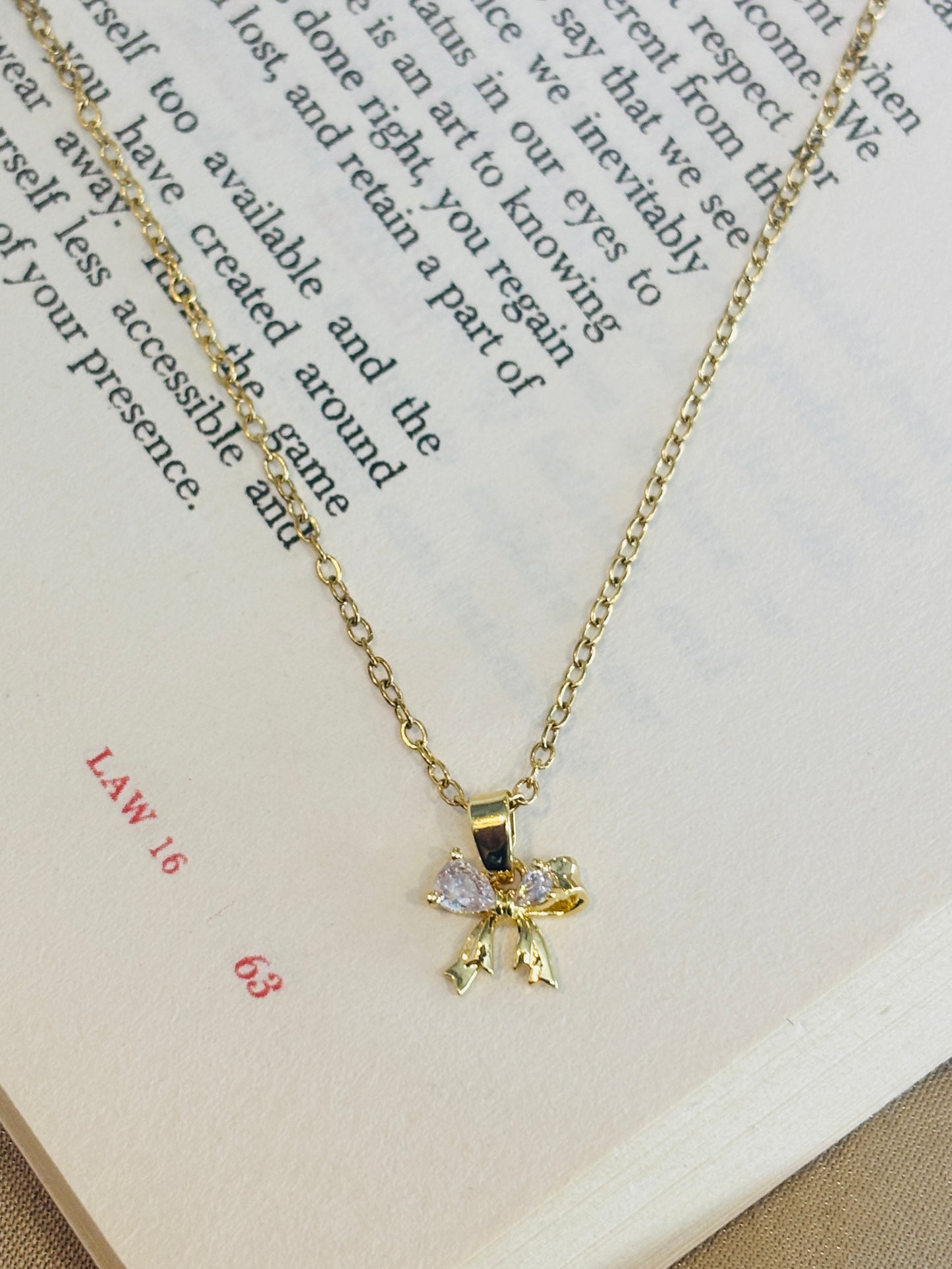 Mini Charm Bow Necklace