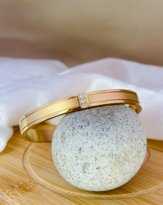 Radiant Edge Dual-Tone Bracelet