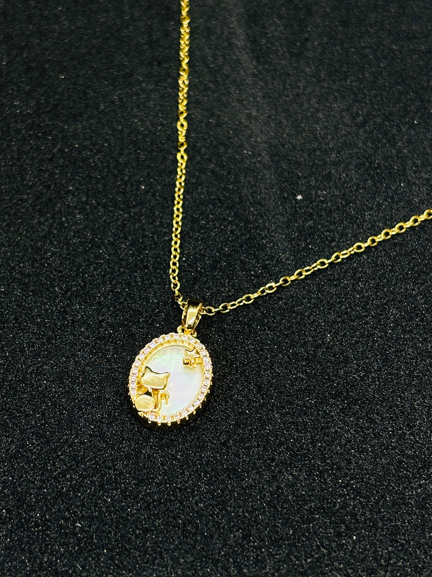 Mystic Cat Oval Necklace
