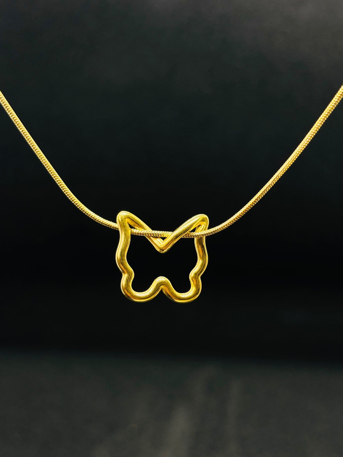 Golden Whisper Butterfly Necklace