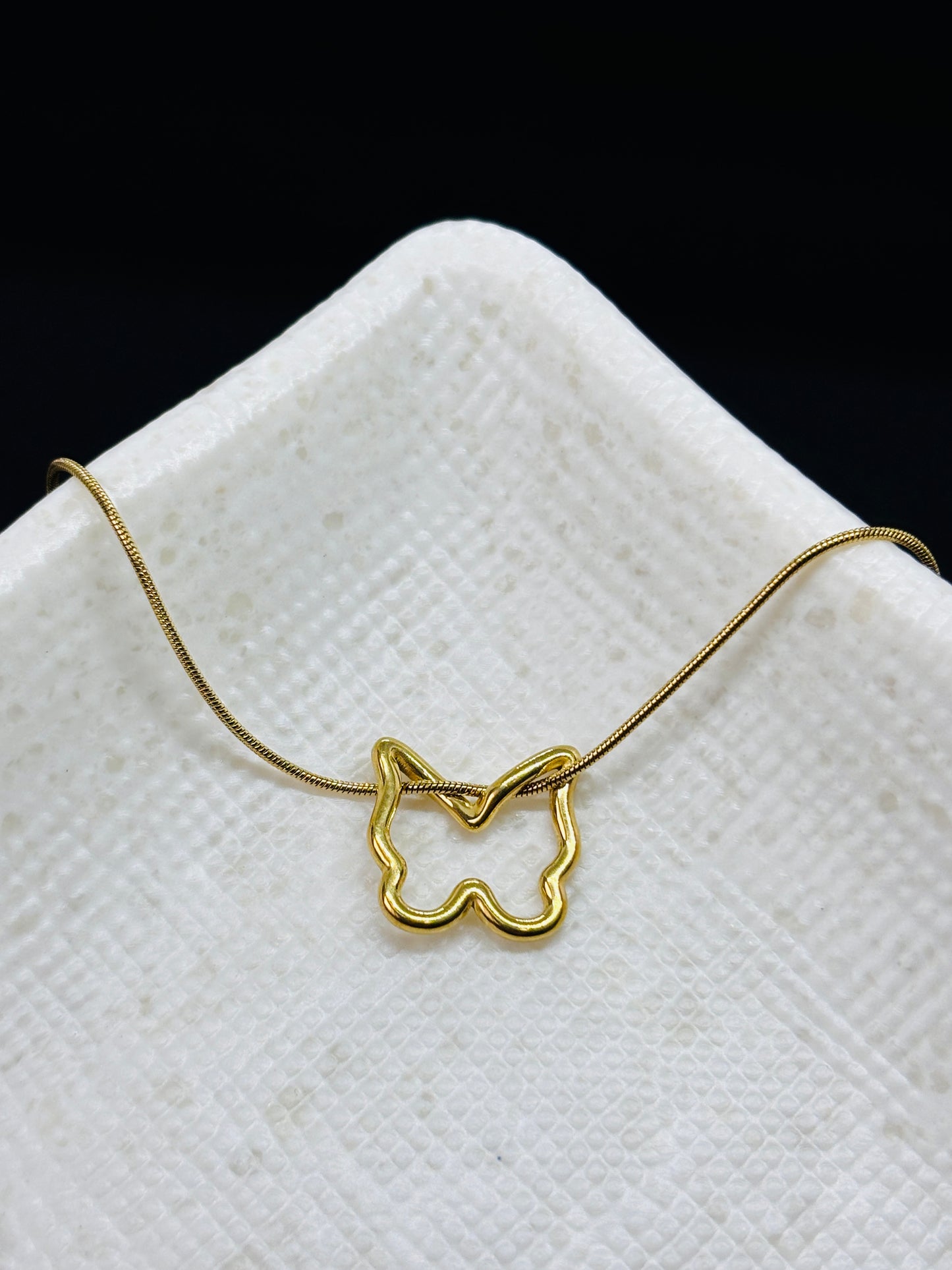 Golden Whisper Butterfly Necklace